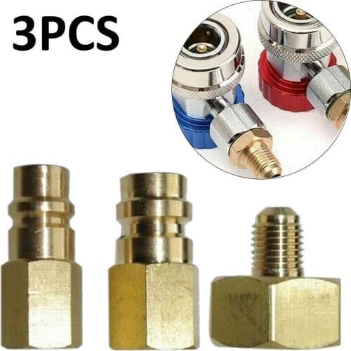 3PCS Refrigerant Bottle Adapter Set For R134A 1/4SAE Thread W21.8 To 1/4SAE Tools Accessories Home DIY