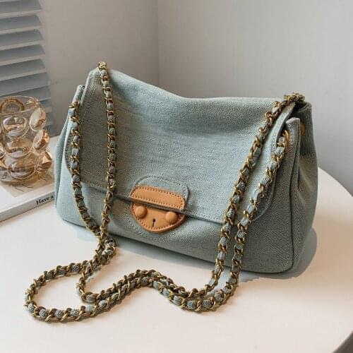 Autumn and winter new 2021 denim underarm bag female French niche high sense new tide messenger bag shoulder bag