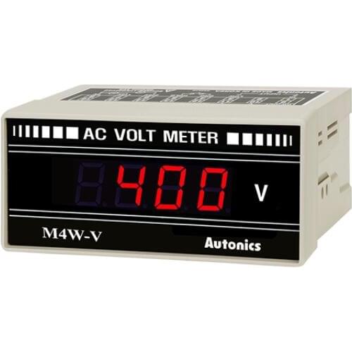 M4W-AV-6 Meter, AC Volts, LED, W96xH48mm, 3 1/2-Digit, 400 Volts Full Scale, 110 & 220 VAC