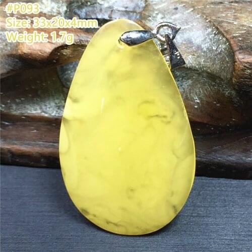Top Natural Yellow Amber Pendant Jewelry For Woman Man Crystal 25x14x7mm Beads Water Drop Gemstone Silver Necklace Pendant AAAAA
