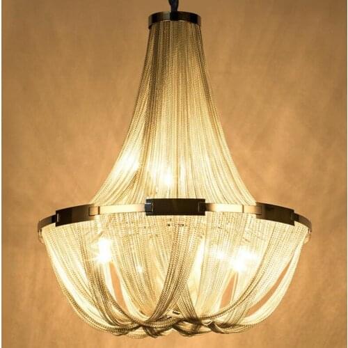 Tassel chandelier post-modern split-level loft villa staircase dining room living room creative personality Italian light luxury