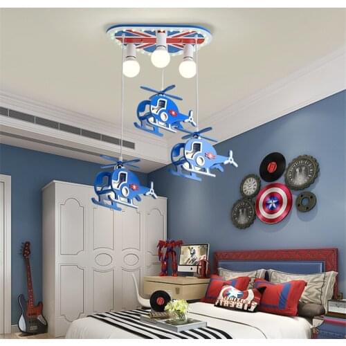 Nordic Cartoon Blue Airplane Ceiling Lights Boy Room Eye Protection Lamp Childrens Room Kindergarten Ceiling Lamps Fixture LED
