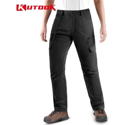 KUTOOK Winter Thermal Hiking Pants Men Outdoor Mountain Camping Trekking Trousers Plus Size Oversized Waterproof Outdoor Pants