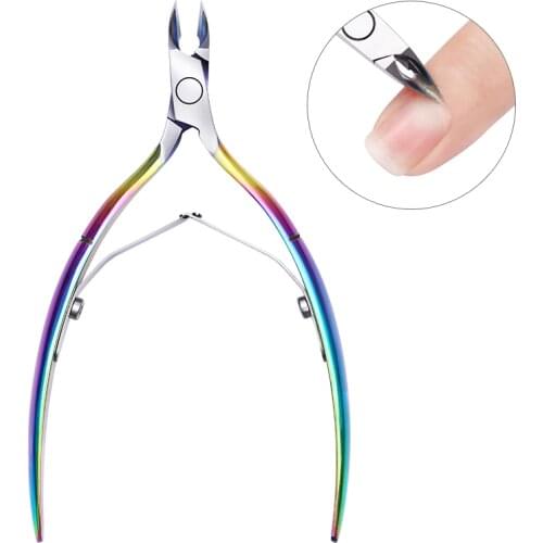 BORN PRETTY Rainbow Nail Cuticle Nipper Dead Skin Scissor Trimmer Remover Clipper Nipper Plier Nail Art Grooming Tool