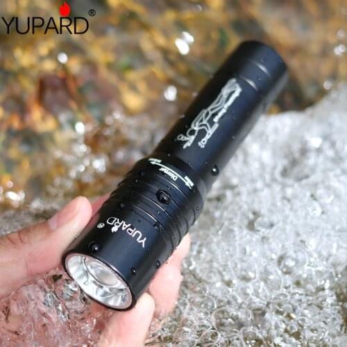 Yupard XM-L2 T6 LED Diving zoomable zoom diver underwater Waterproof lamp torch Flashlight+18650 rechargeable battery+charger