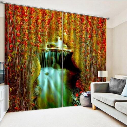 High quality custom 3d curtain fabric scenery curtains 3D Window Curtains For Living Room Decoration curtains