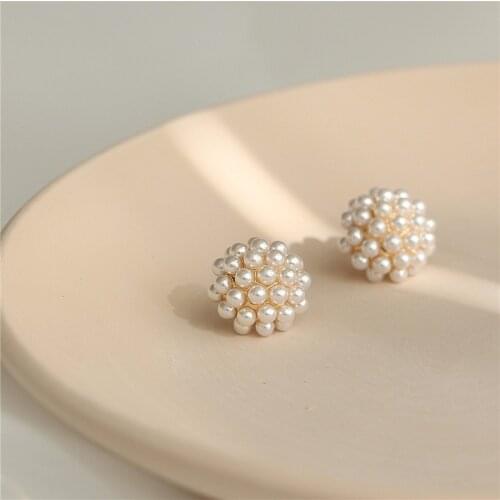 Pearl Flower Lace Earrings Wild Super Fairy Earrings Feminized Korean Personality Simple Earrings exquisite Fashion Simple