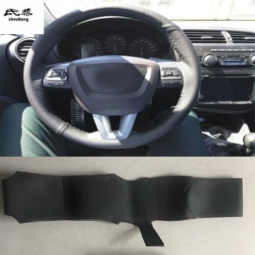 Sew-on Microfiber leather car steering wheel cover For Seat Leon Altea XL Leon Cupra 2008-2012 Toledo 2012-2014 Alhambra 2010
