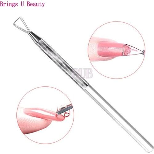 1pc Stainless Steel UV Gel Nail Polish Remover Tool Removal Shaver Stick Pen Grinding Pusher Manicure