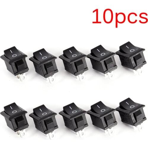 10PCS Lot 2 Pin 12V Car Boat Round Dot Light ON/OFF Rocker Toggle Switch Tool Black