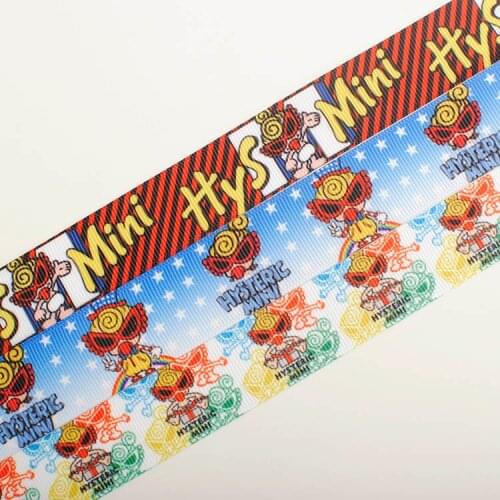 10 yards 7/8" 22mm cartoon HYSTERIC MINI ribbon printed grograin ribbon Free shipping