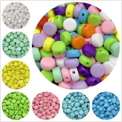 100pcs 7mm Oval Shape Acrylic Beads Loose Spacer Beads For Jewelry Making DIY Handmade Bracelet Necklace