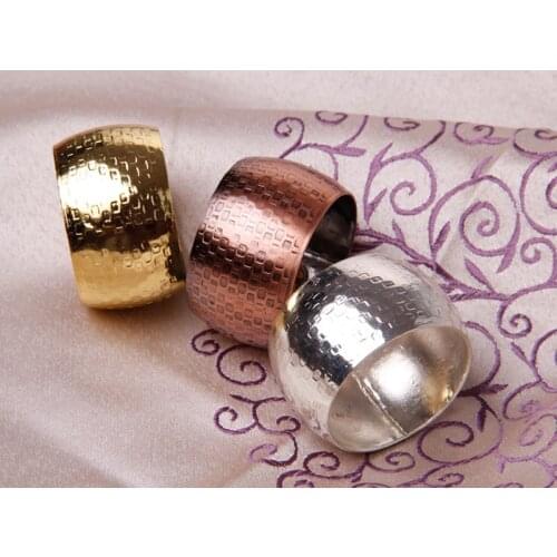 12pcs/lot new hotel model room drum-shaped metal napkin buckle napkin rings soft loading table decorations silver