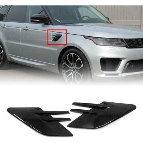 2Pcs Gloss Black ABS Car Fender Exterior Trim Grille Air Vents For Land Rover Range Rover Sport 2018 2019 2020