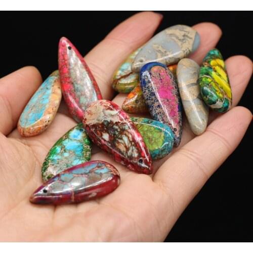 Natural Stone Pendants Emperor Long Water Drop Earring Charms Crystal for Fashion Earrings Jewelry Making Supplies