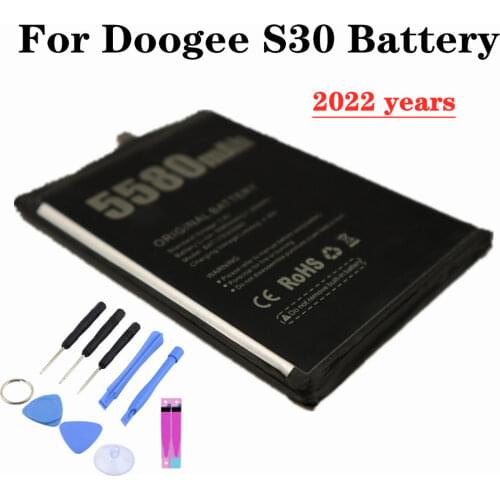 100% New S30 S 30 Phone Battery For Doogee S30 BAT17S305580 5580mAh Polymer Li-ion 3.8V Batteries + Tools