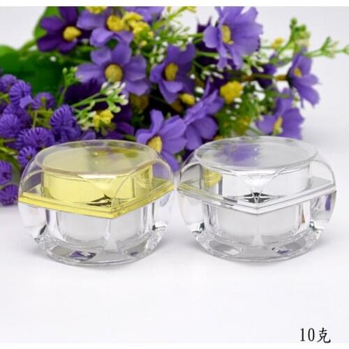 5G 10G Cosmetic Jar Pots Acrylic Transparent Gold Silver Packaging Bottles for Makeup Lips Eyes Face Care Products 150pcs/lot