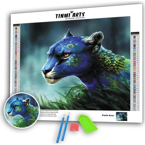 5D DIY Diamond Paintings Full Drill Round Peacock Leopard Mosaic Art Embroidery Animal Pattern Handmade Stickers Decoration Home