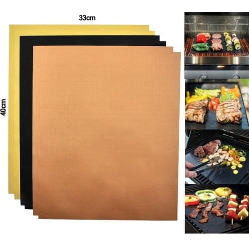 BBQ Grill Mat Barbecue Outdoor Baking Non-stick Pad Reusable Cooking Plate 40*30cm for Party PTFE Grill Mat Accessories