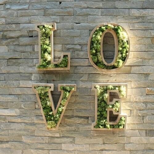 12 Inch Wood Letters Hollowed Out Letter Decoration Advertising Sign Plant Letters Wood Flower Letter Customization DIY Planting