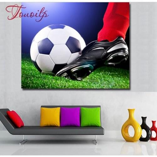 DIY Diamond Painting Football Legs Athletic shoe Full Embroidery painting Cross Stitch Mosaic Diamond art sport wall painting