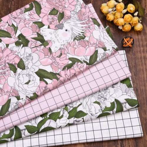 Floral Bird Cotton Fabric DIY Sewing Craft Patchwork Quilting Fat Quarter Tecido Tissus Clothes Tilda For Baby Bedding Textiles