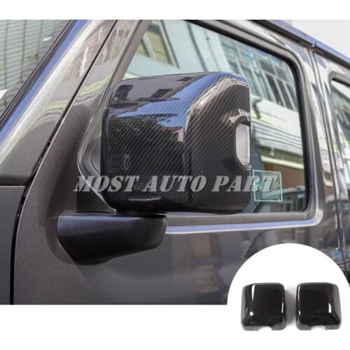 ABS Chrome Rearview Mirror Frame Trim Cover 2pcs For Jeep Wrangler JL 2018-2019 Silver/Black car accessories interior