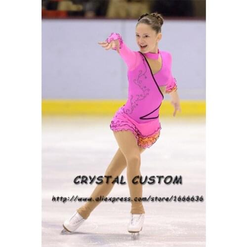 Crystal Custom Figure Skating Dresses For Girls Graceful New Brand Ice Skating Dresses For Competition DR4344