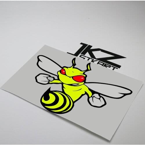JKZ STKART Cartoon Cute Aggressive Bee Vinyl Die Cut Stickers Decal ATV Motor Bike Truck Helmet Decorated Stickers