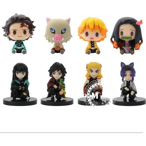 MINI 4PCS/set Anime Demon Slayer Figure Doll Model Girls Boys Toys Car Ornaments Creative Souvenir Adult Kids Decor Xmas Gift