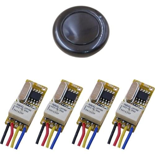 315/433mhz DC3V 3.6V 5V 6V 7.4V 9V 12V Mini Relay Wireless Switch Remote Control Receiver +Black Transmitter for Smart Home
