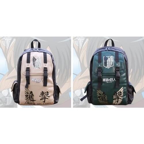 LISM Attack on Titan Fashion PU Backpacks Rucksacks Cartoon Backpack Casual Child Schoolbags Kid Knapsack Unisex
