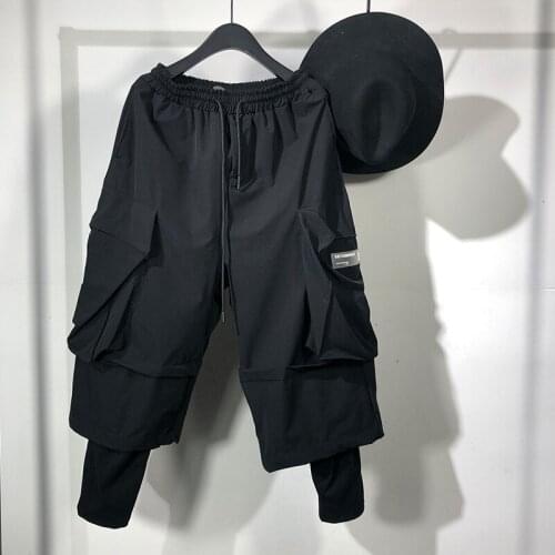 Owen Seak Men Casual Cross Pants High Street Wear Hip Hop Dark Pants Men Japanese Sweatpants Autumn Harem Black Pants