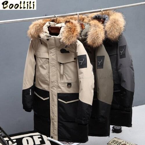 2020 New Arrival Men Down Jacket Winter Men Parka Hoodies Real Fur Long Men Coat Casual High Street Thick Warm Male Outerwear