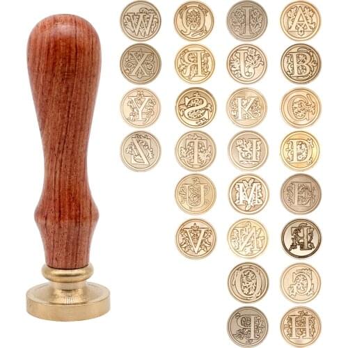 26 Letter A-z Alphabet Retro Wood Stamp Scrapbooking Initial Sealing Wax Seal Stamp Ancient Seal Post Decorative Antique Stamp