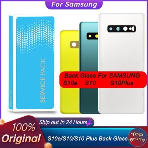 Original Back Glass For SAMSUNG Galaxy S10e/S10/S10 Plus Back Battery Cover Rear Door Housing Glass Panel with Camera Lens