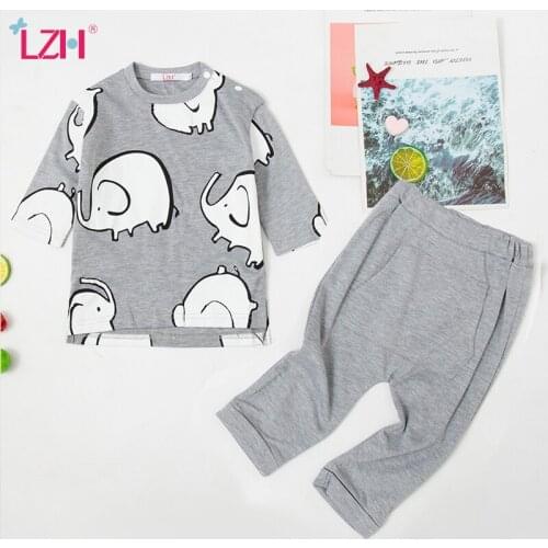 LZH Autumn Clothes For Baby Girl 0 To 24 Months Cute Baby Boy Sets 2021 Newborn Baby Boy Sports Suit Kids Tracksuit Infant Suit