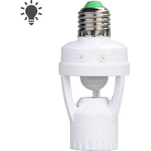 AC 100-240V E27 Lamp Holder Socket Converter With PIR Motion Sensor Ampoule E27 Lamp Base Intelligent Light Bulb Switch