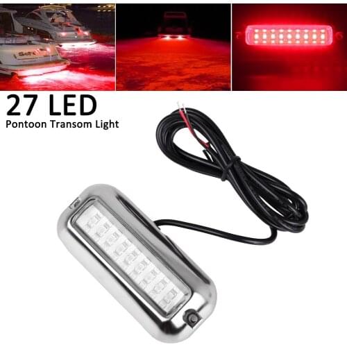 27LED 50W Marine Boat Transom Light Red Turn Signal Tail Lamp Underwater Pontoon Light IP68 Waterproof Boat Accessories