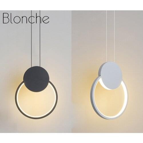 Nordic Pendant Lamp Modern Black/White Hanging Lights Acrylic Fixtures Living Room Bedroom Home Decor Led Industrial Loft Lamp