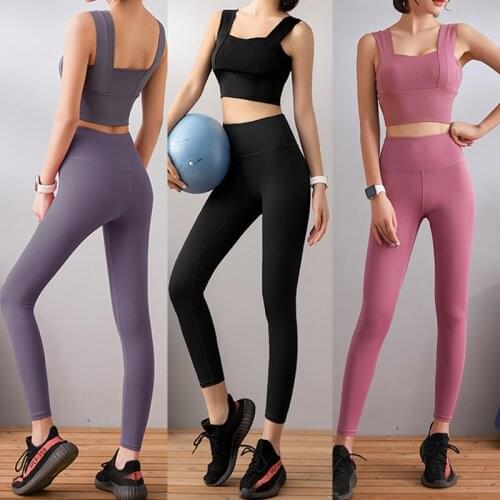 Sports Outfits Workout Clothes for Women Breathable Gym Clothing Set Quick Dry Womens Tracksuit Yoga Set Crop Tops & Leggings