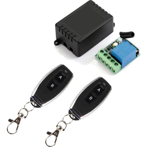 QIACHIP Universal Wireless DC 12V 1 CH 433MHz Remote Control Switch RF Relay Receiver 433 MHz Transmitter Button Module Diy Kit