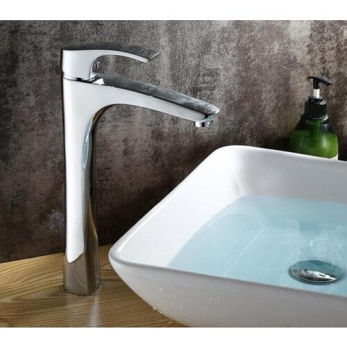 Vidric Deck mounted Chrome Brass Waterfall Bathroom Basin Faucet single handle Washbasin faucets bathroom mixer tap