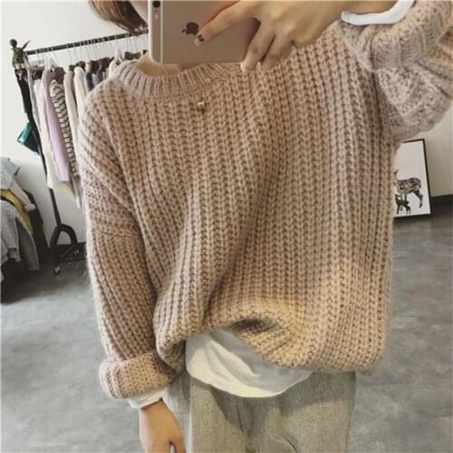 MORMOV Solid Women Sweaters Autumn Winter Warm O Neck Long Sleeve Knitted Polyester Pullovers Soft Office Lady Sweaters