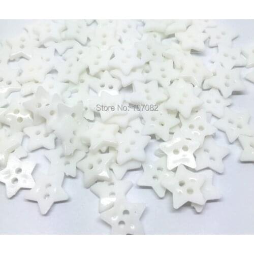 1000pcs Plastic Star Buttons In White 2 Holes Sewing Button Embellishments For Cardmaking Scrapbooking