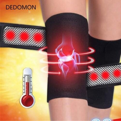 2 pcs/1 pair Tourmaline Self -heating Kneepad Magnetic Therapy Knee Support Tourmaline Knee Brace Belt Knee Massager