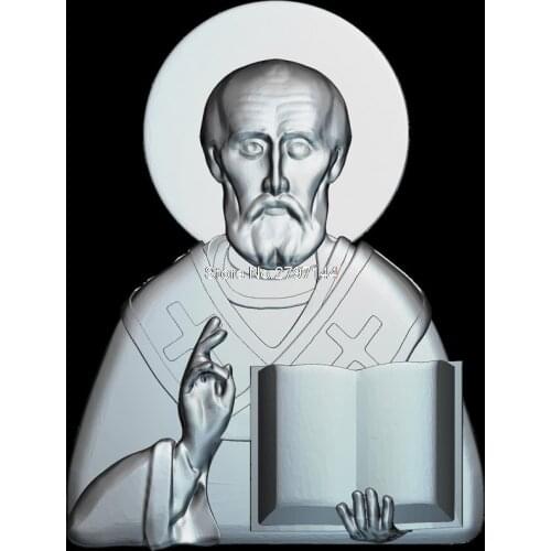 St. Nicholas 3d model for cnc STL format Religion 3d Relief Model STL Router 3 axis Engraver ArtCam
