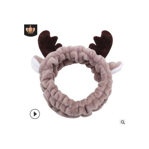 50pcs/lot Multi DIY Cartoon Antlers Head Band Plush Wash Face Makeup Headband Hair Styling Tools Hair Accessories HA577