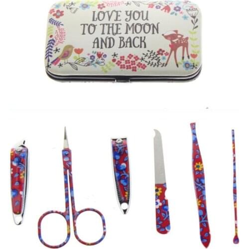 6Pcs/Set AliExpress Fast Shipping Professional Manicura Manucure Cheap Manicure Sets Include 1Pcs Nail Scissor 2Pcs Nail Clipper