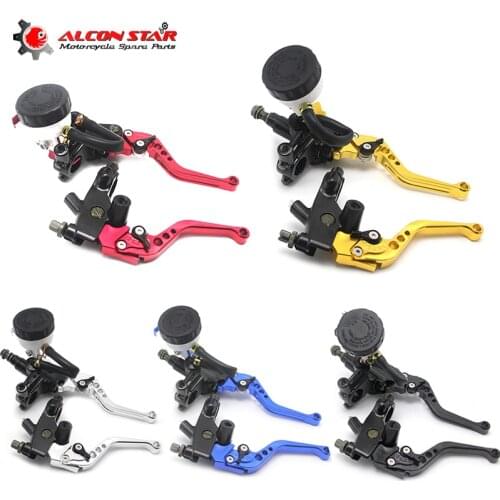 Alconstar- 7/8" 22mm Motorcycle Clutch Brake Master Cylinder Reservoir Levers Kit Fluid Reservoir Set For Honda For Kawasaki KLX